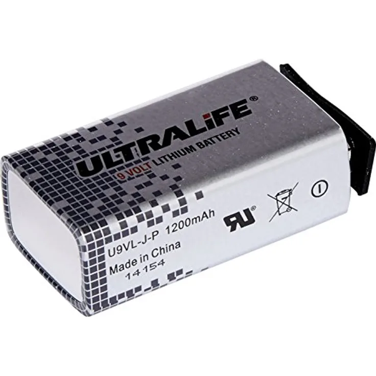 Ultralife Lithium Batterie (9 Volt, E-Block, U9VL, U9VL-J-P, 1200mAh, 10er Sparset)