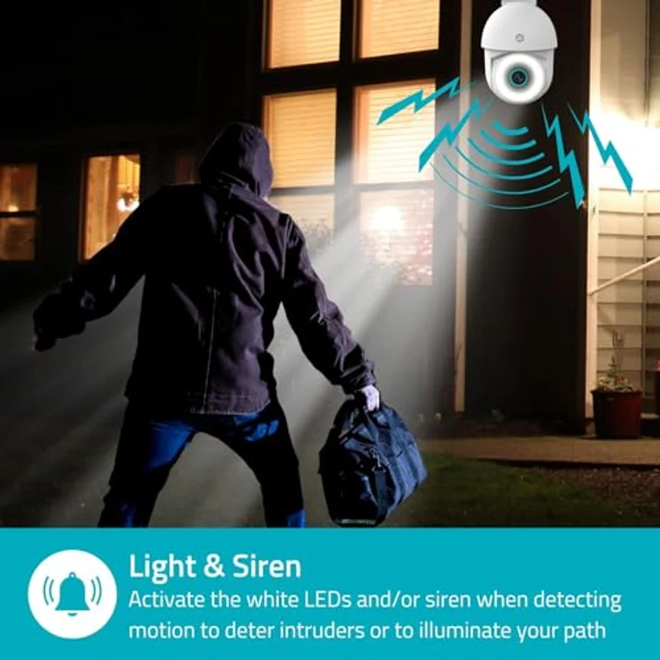Nedis SmartLife Außenkamera - Wi-Fi - Spotlight - 3MP Full HD 1296p - Pan tilt - IP65 - Nachtsicht - Weiss – Bild 10