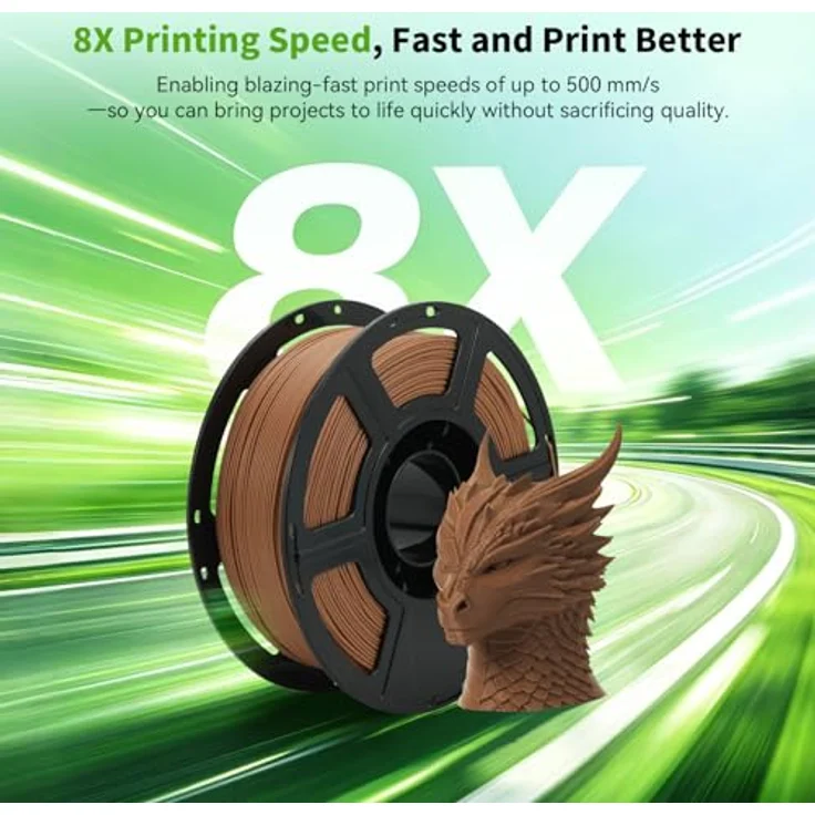 FLASHFORGE High Speed PLA+ 3D-Druckerfilament Braun, Verbesserter Schmelzfluss, mattes Finish, satte Farben – Bild 3
