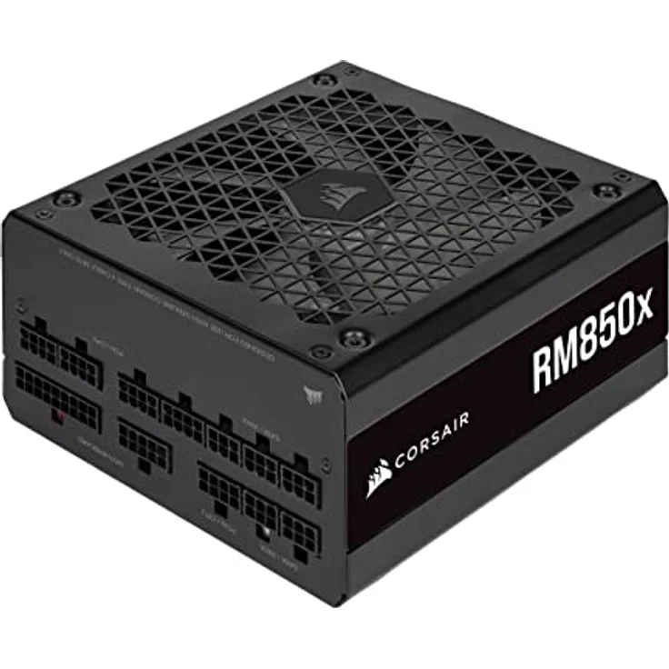 Corsair RM850x 80 PLUS Gold Vollmodulares 850 Watt ATX-Netzteil (135-mm-Lüfter mit Magnetschwebelager, Umfassende Kompatibilität, Japanische Kondensatoren, Extrem Schnelles Aufwachen) EU - Schwarz – Bild 1
