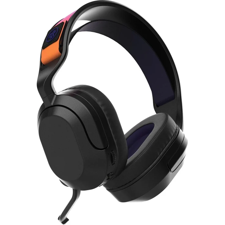 JLab Audio NIGHTFALL, Kabelloses Gaming Headset mit 50-mm-Treibern und Flip-to-Stumm-Mikrofon, Schwarz
