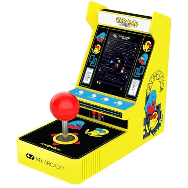 My Arcade PAC-MAN Joystick Player, Mini Arcade Game mit 3,5 Zoll Farbdisplay, klassischem und Speed-Up-Modus, tragbar und mit Hochformat-Grafik
