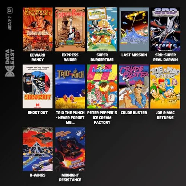 Blaze Evercade Data East Arcade Collection 2 Cartridge, 12 Action-Arcade-Klassiker für Evercade-Geräte – Bild 3