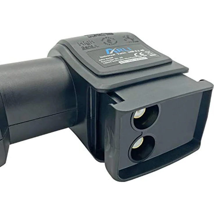 ARLI 60cm HD Sat Anlage Twin LNB + 20m Koaxialkabel 135dB + Satfinder + 2 F-Stecker Digital 2 Teilnehmer Antenne grau UHD 4K - Stahl Spiegel, extrem kälte- und hitzebeständig – Bild 4