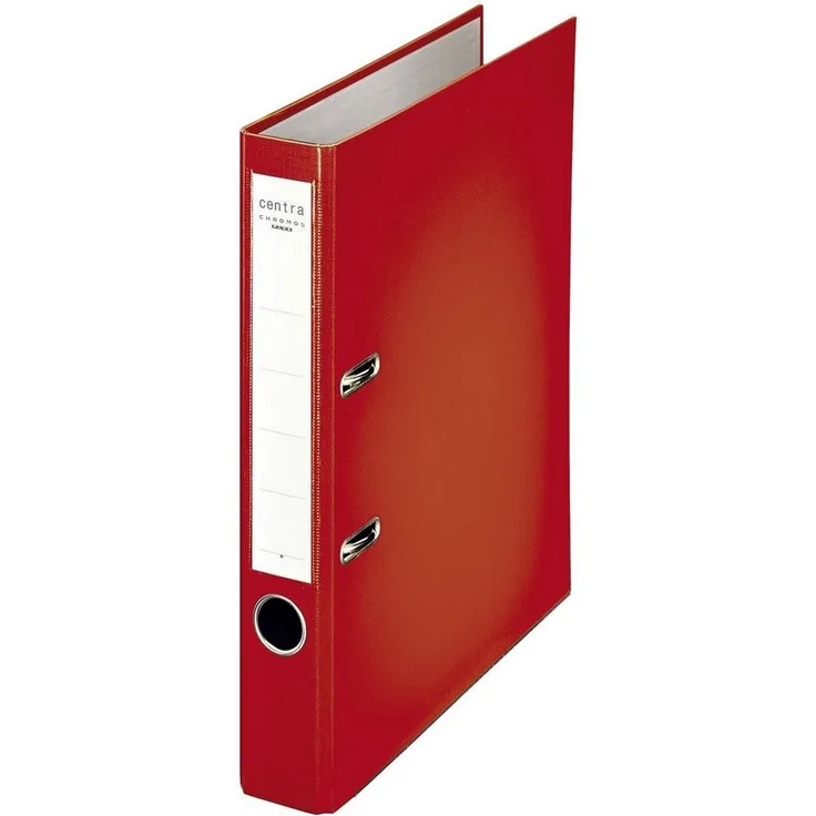 Centra Aktenordner Ordner PP Chromos - A4, 52 mm, rot - mit Hebelmechanik und Sichttasche