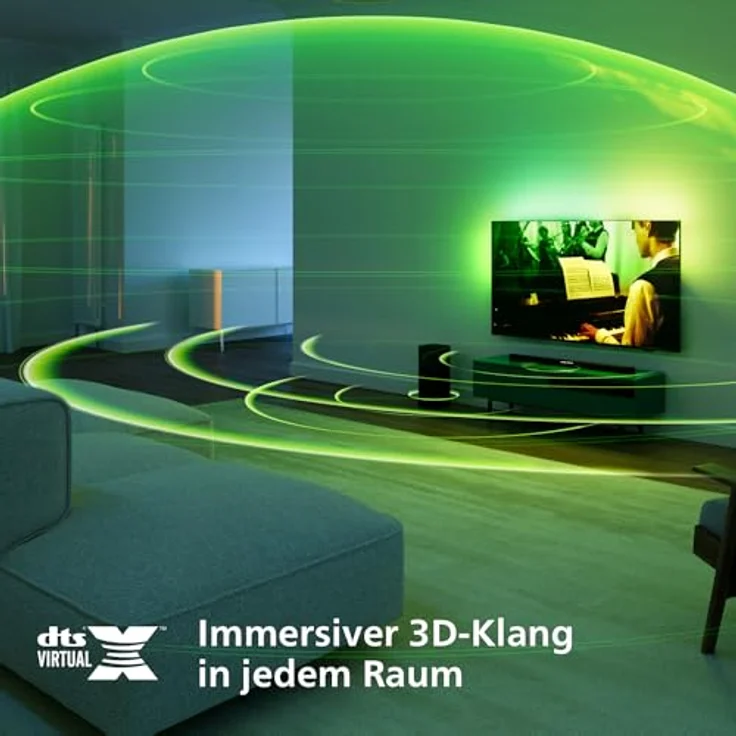 Philips TAB6309 Soundbar 2.1 mit drahtlosem Subwoofer - 2,1 Kanal 320W, DTS Virtual X, Bluetooth 5.4, HDMI ARC, optische Verbindung und USB-Konnektivität - Dunkelgrau – Bild 5