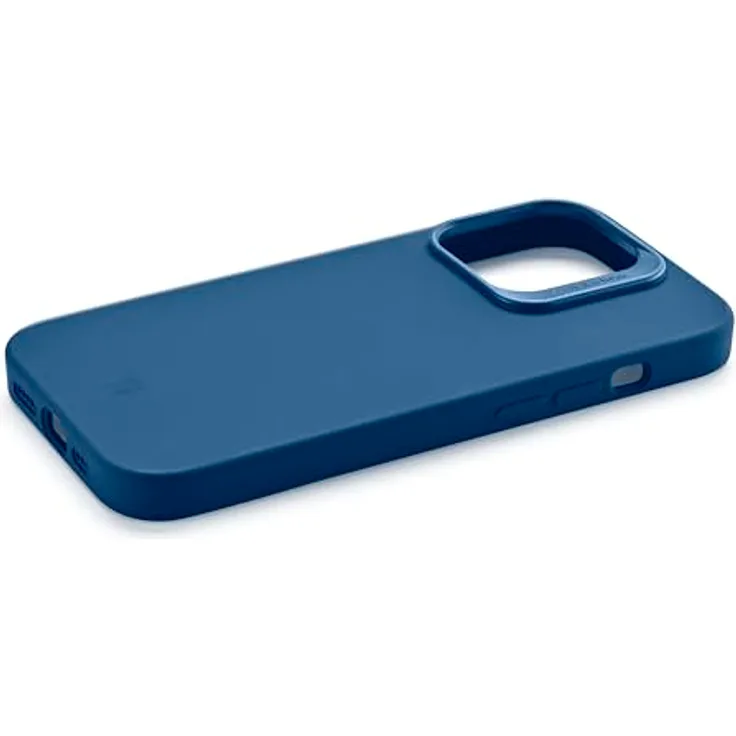 cellularline - Sensation+ für iPhone 15 - Weiche Silikon-Schutzhülle ohne Grip-Effekt - Geschützte Kanten, Tasten, Kamera und Anschlüsse - Blau