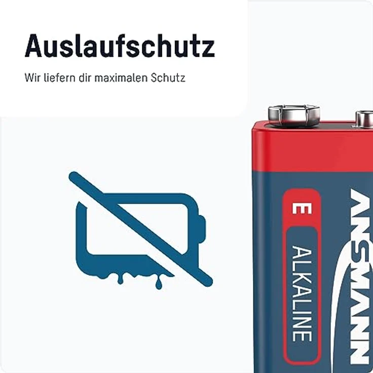 ANSMANN Red Alkaline Batterie 9V E-Block 6LR61 Longlife Alkalibatterie (2er Shrink) – Bild 5