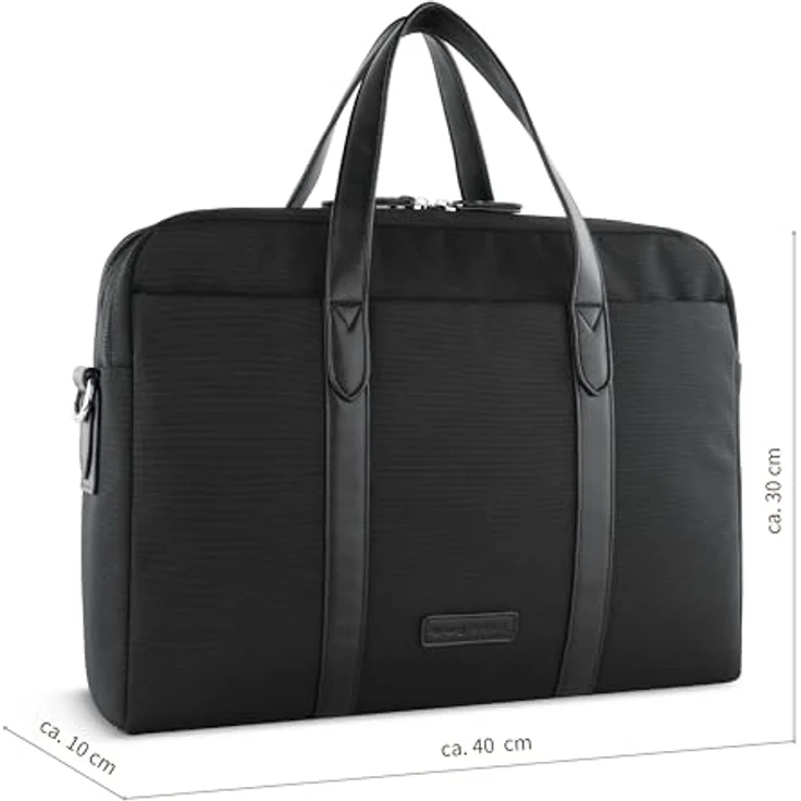 Bugatti Maro Aktentasche 40 cm, Laptopfach (14.57"), schwarze Notebooktasche mit elegantem Design – Bild 2