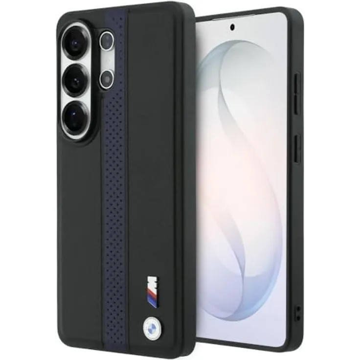 CG MOBILE BMW Perforierte Streifen Logo MagSafe Hülle für iPhone und Samsung Galaxy S26 Ultra, Kunstleder/PC/TPU, Blau