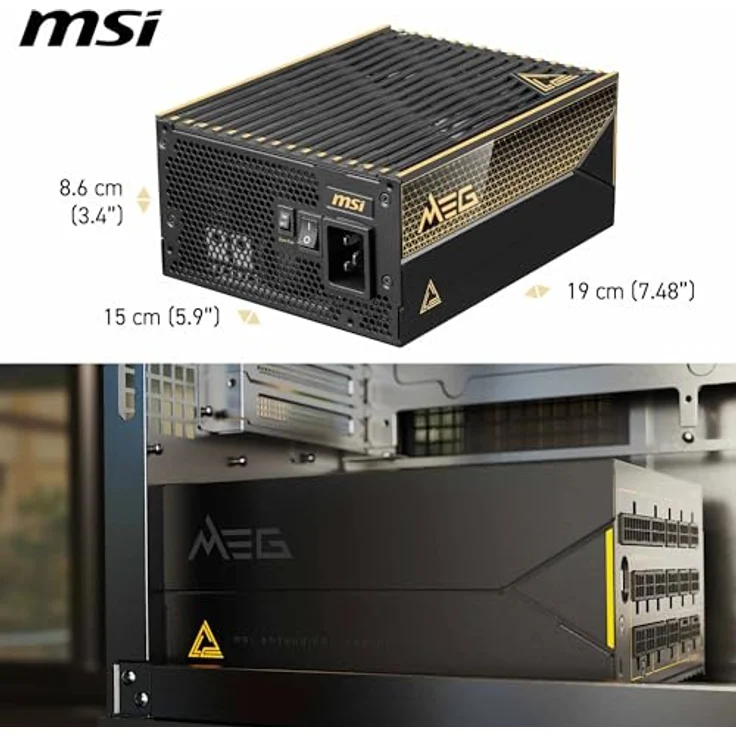 MSI MEG Ai1600T, 1600 W PC Netzteil mit innovativer Gaming-Technologie, Schwarz – Bild 6