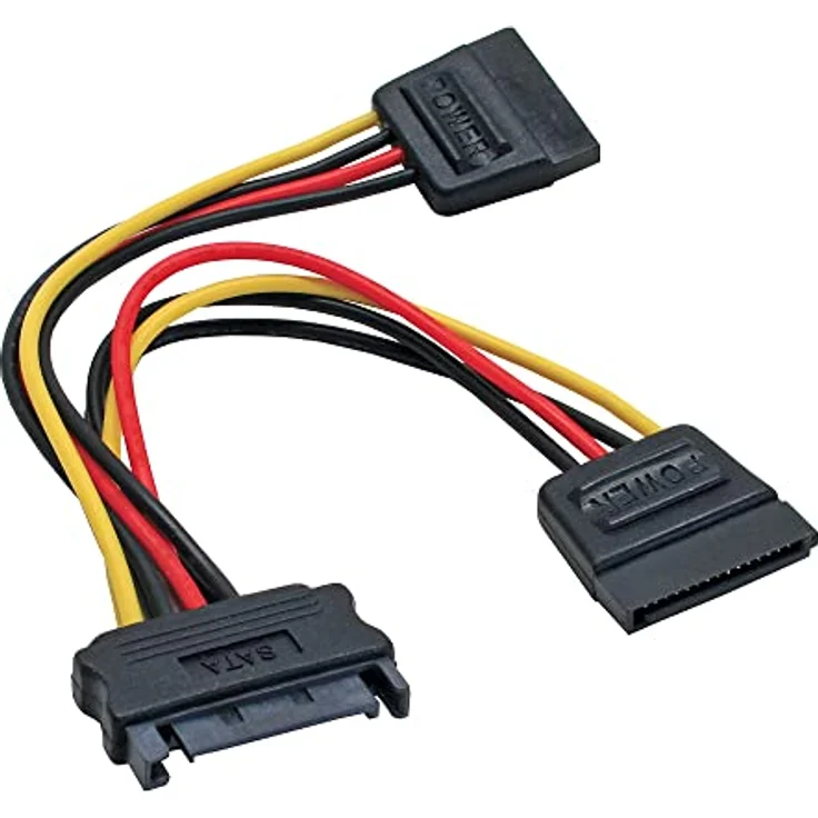 InLine Netzkabel intern 1xSATA/Bu. auf 2xSATA/St. 0.15m (29683) – Bild 2
