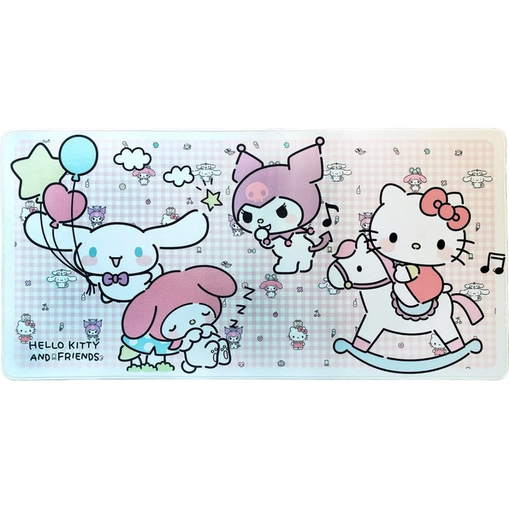 Sakami Merchandise Gaming Mauspad Sanrio Pink Black Party Series XXL, 80 x 40 cm, Hello Kitty & Friends Infa