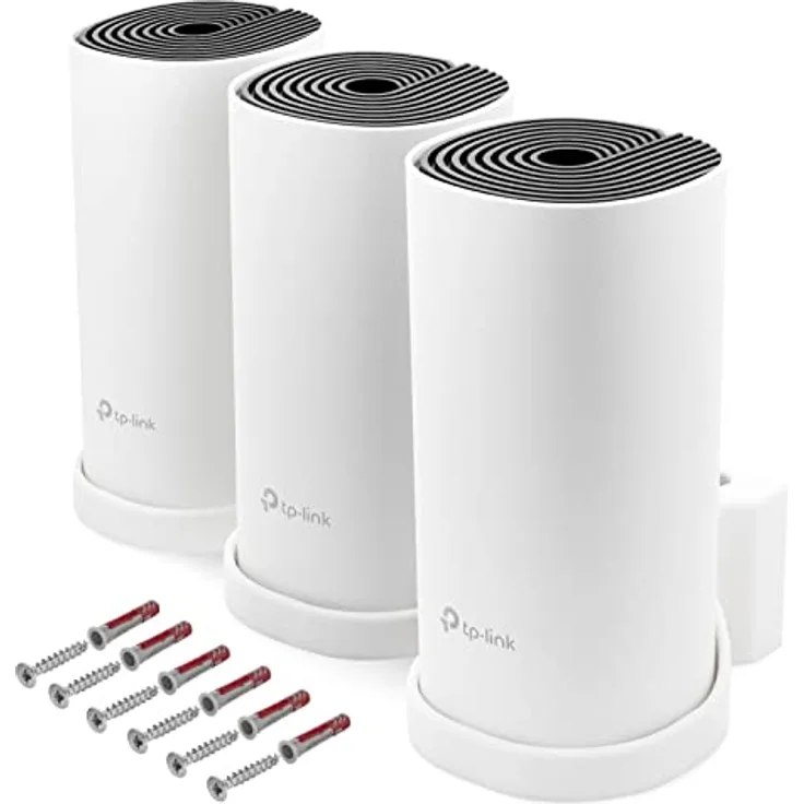 Mobilefox Wandhalterung für TP-Link Deco M4, 3 Stück mit Kabelmanagement, weiß