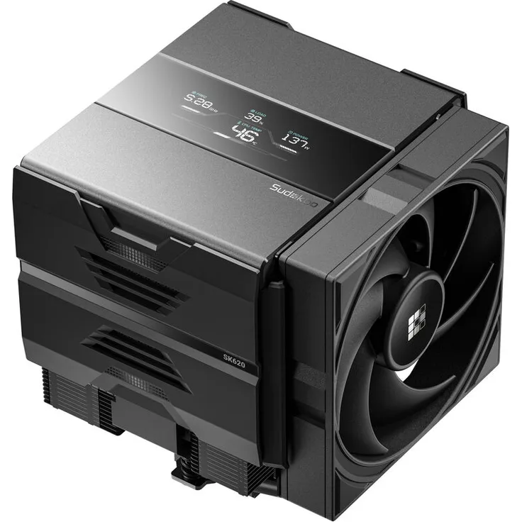 Sudokoo SK620V CPU-Kühler, Dual Tower mit 2x 120mm PWM Lüftern, 6 Heatpipes, AM5 optimiert, schwarz