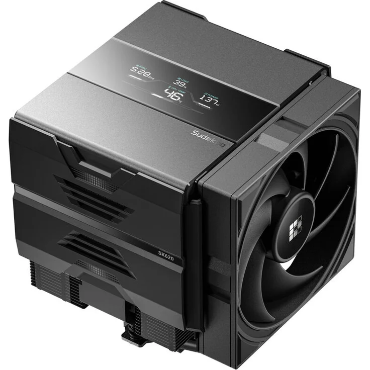 Sudokoo SK620V CPU-Kühler, Dual Tower mit 2x 120mm PWM Lüftern, 6 Heatpipes, AM5 optimiert, schwarz