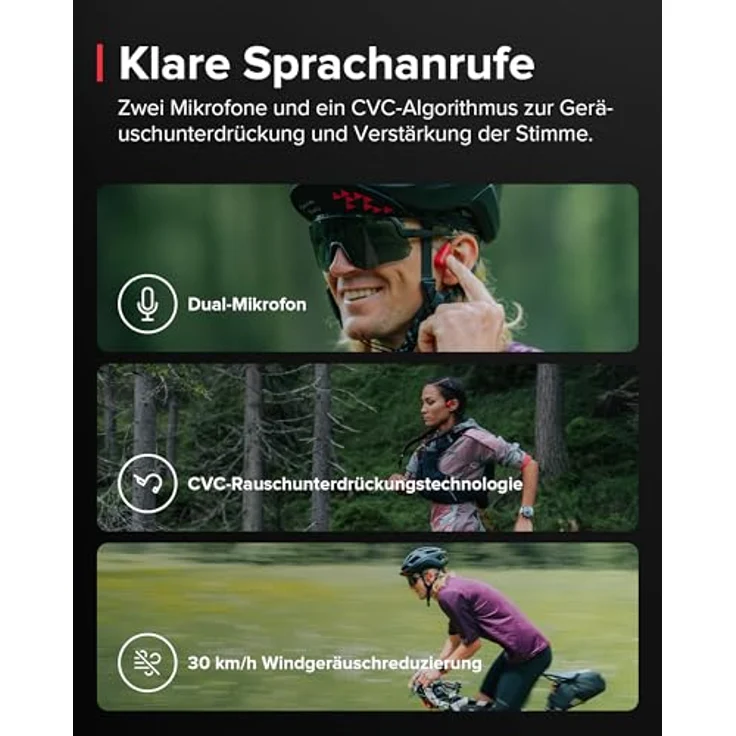 Suunto Wing Lime, Knochenschall-Kopfhörer mit LED-Leuchten und bis zu 10 Stunden Akkulaufzeit, Grün-Schwarz – Bild 4