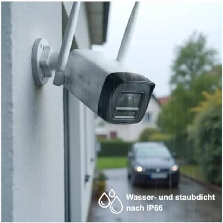 HiLook WLAN Überwachungskamera Set Außen, 2X 4 MP Bullet Kameras, WiFi NVS mit Micro-SD-Slot, Menschen- & Fahrzeugerkennung, Nachtsicht, 2-Wege-Audio, IP66 witterungsbeständig – Bild 5