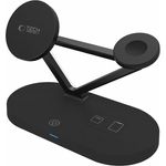 Tech-Protect QI15W-A41 3in1 Wireless Charger mit MagSafe für Apple Geräte, Schwarz, 15 W Ladeleistung