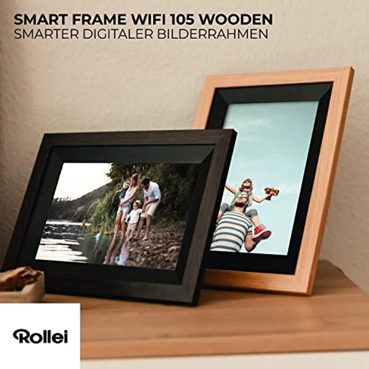 Rollei Smart Frame WiFi 105 in braunen Holz. 10.1 Zoll digitaler Bilderrahmen mit WiFi-Funktion zur Wiedergabe Ihrer Fotos und Videos mit Ton. - Preisvergleich – Bild 3