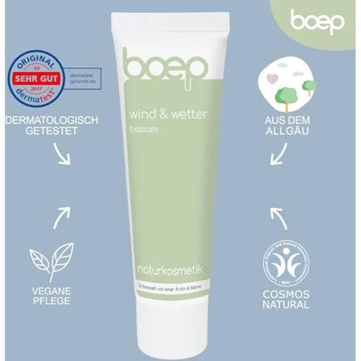 boep Wind und Wettercreme für Babys & Kinder | ÖKO-TEST SEHR GUT | Vegane Naturkosmetik | Kälteschutzcreme für Gesicht und Körper | Wind- & Wetterbalsam (50ml) – Bild 3