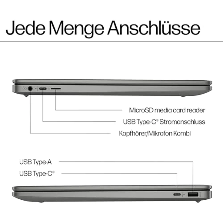 HP Chromebook | 15,6" FHD-Display | Intel Core i3-N305 | 8 GB DDR5 RAM | 256 GB UFS | Intel UHD Graphics | ChromeOS | QWERTZ | Mineral Silver |100 GB Google One - 1-Jahres-ABO inkl. – Bild 5