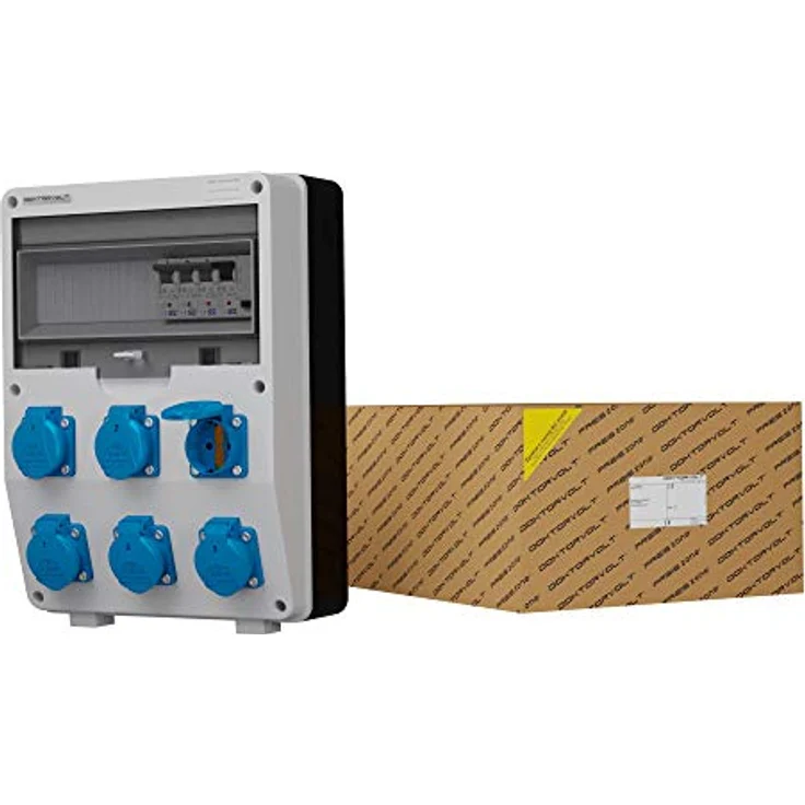 Doktorvolt Stromverteiler DV-S/FI 6x230V Wandverteiler Baustromverteiler Steckdosenverteiler 6-fach - Fi-Schalter SEZ 40A 30mA 2P Typ A, 3 x LSS C16 1P 10kA – Bild 2