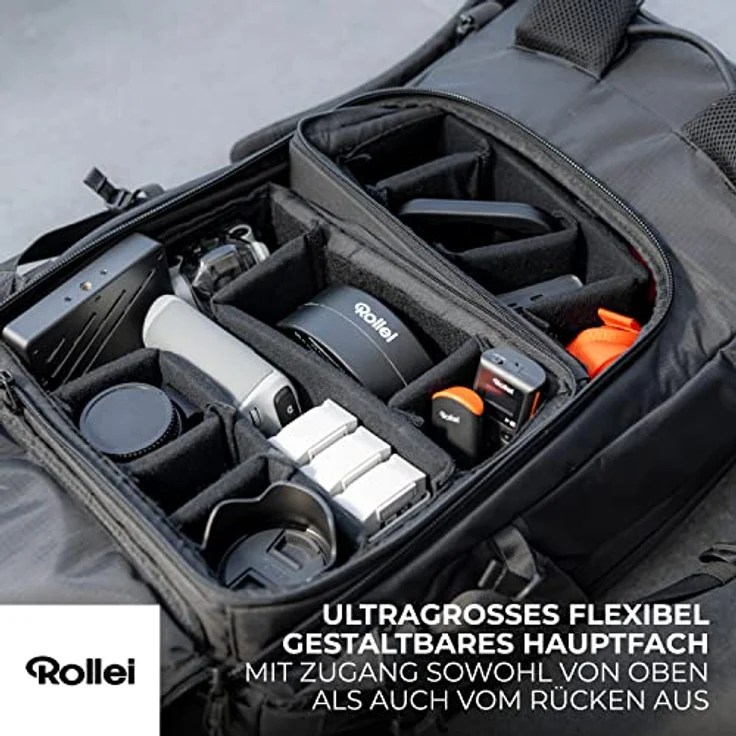 Rollei Fotoliner Ocean Adventure Rucksack, 32 l Fassungsvermögen, ideal für Reisen und Outdoor, Wasserdicht, Umweltfreundlich dank Material aus 53 recycelten Plastikflaschen – Bild 4