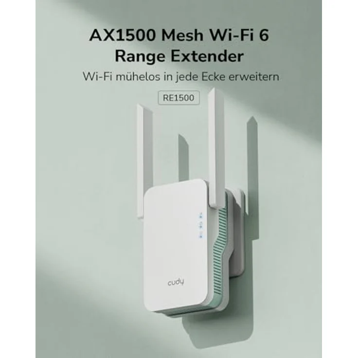 Cudy RE1500, Wi-Fi 6 Mesh Repeater AX1500, 1201 Mbps, Dual Band, WPA3 Sicherheit – Bild 2