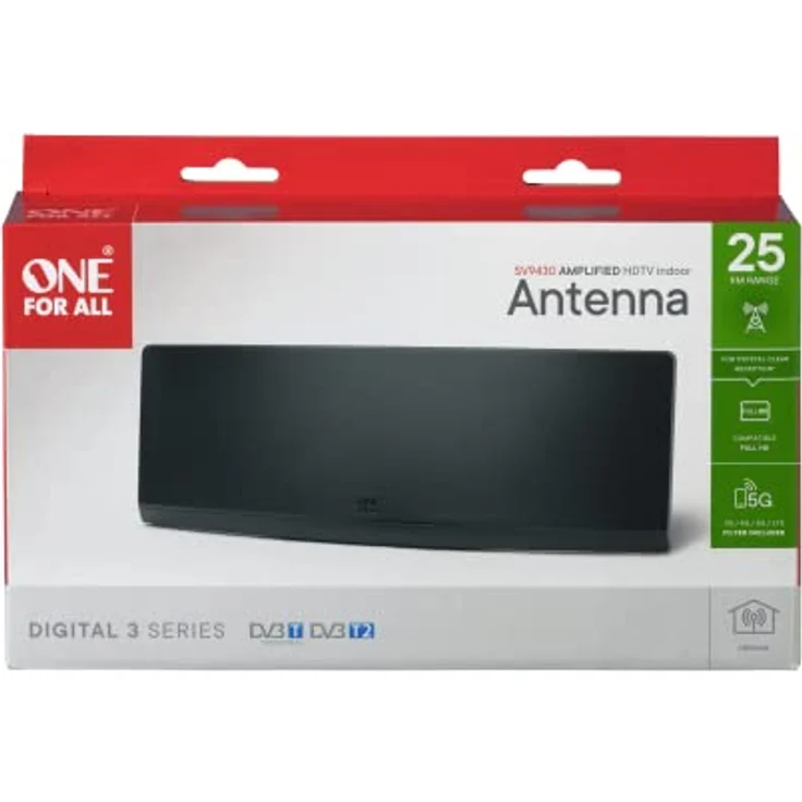 One For All SV 9430-5G Passive DVB-T/T2-Flachantenne Innenbereich Schwarz – Bild 4