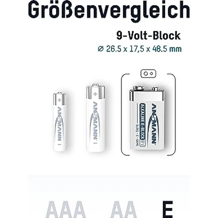 ANSMANN Alkaline longlife 9V Block Batterien (8 Stück) - ideal für Rauchmelder – Bild 3