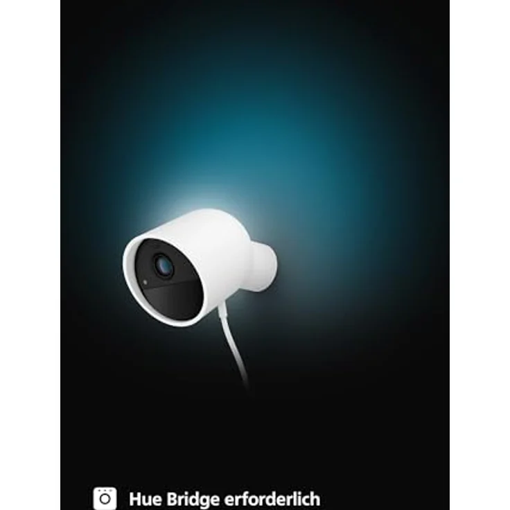 Philips Hue Secure kabelgebundene Smart Home Überwachungskamera mit Standfuß, Full HD Video, für drinnen oder draußen, einfach zu installieren, Smart Home Security und Lichtsteuerung per App, weiß – Bild 2