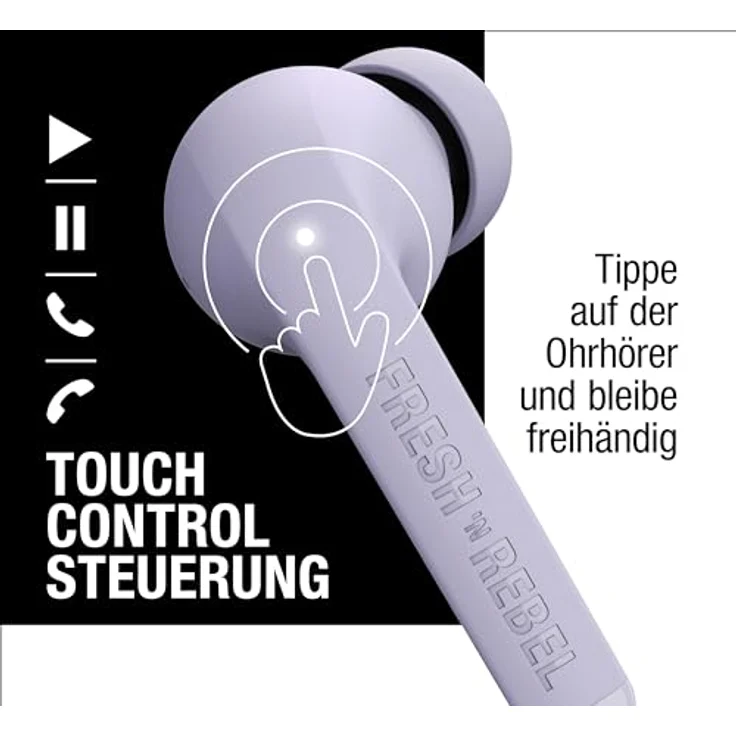 Fresh'N Rebel Twins Fuse True Wireless Earbuds - Dreamy Lilac (30 h, Kabellos) - Violett – Bild 3