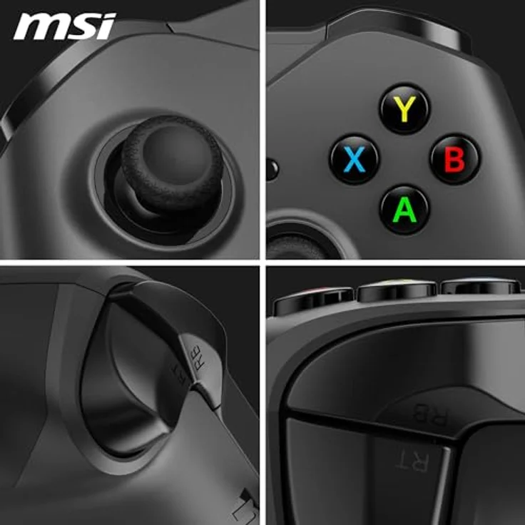 MSI FORCE GC200, Gaming Controller für Android und PC mit Hall-Effekt-Trigger, analogen Sticks und vibrationsfeedback, Schwarz – Bild 6
