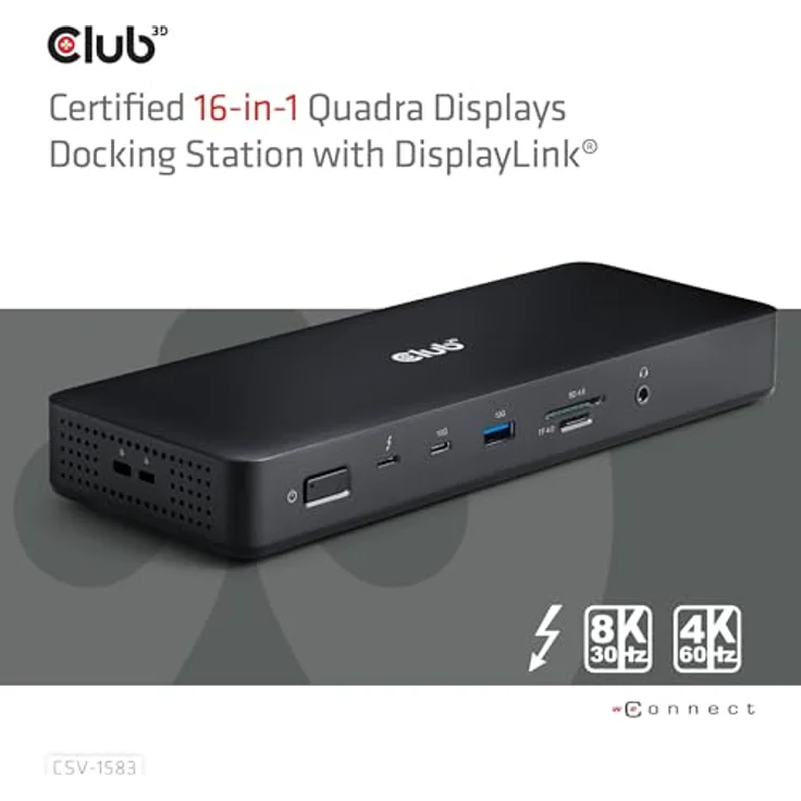 Club 3D Thunderbolt4 16-in-1 Dockingstation mit 4 Displays, Space Grey – Bild 7