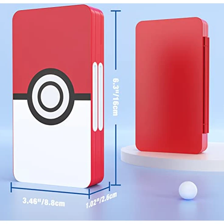 MoKo Spiel Aufbewahrungsbox, Game Case mit 48 Slots für Nintendo Switch 2/Switch OLED 2021/Lite, tragbarer Organizer im Pokéball-Design, wasser- und staubdicht – Bild 5