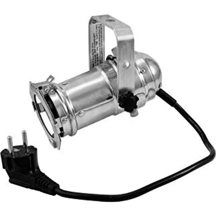 EUROLITE PAR-16 Spot GU-10 silber | PAR-16-Gehäuse mit GU-10-Sockel (mit Stecker + Kabel)