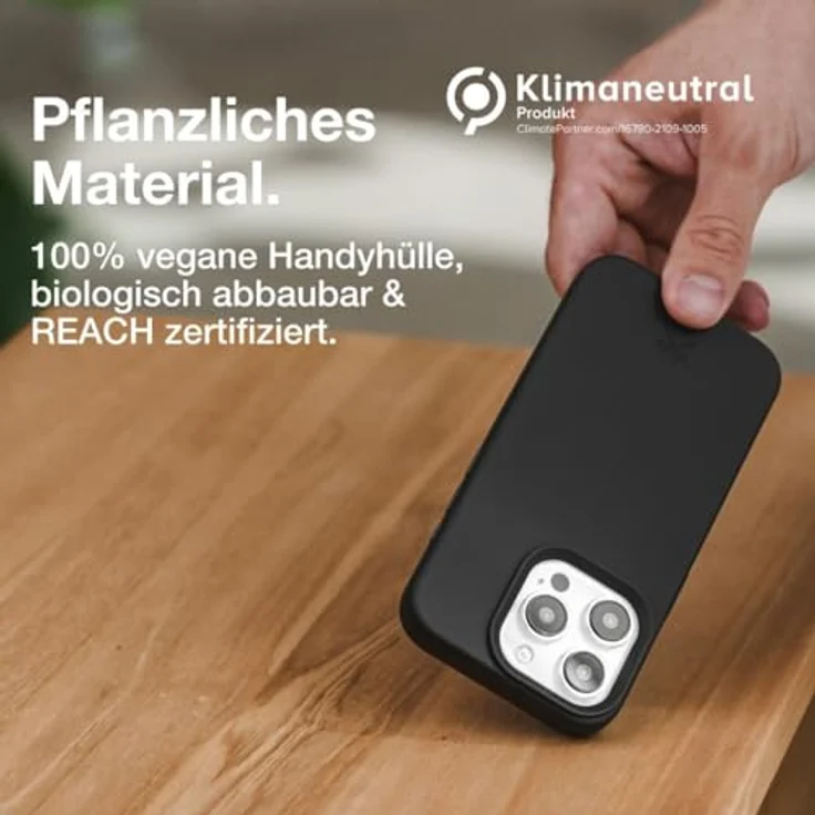 Woodcessories - Bio Case, Handyhülle kompatibel mit iPhone 15 Pro Hülle schwarz - Nachhaltig aus Pflanzen – Bild 3