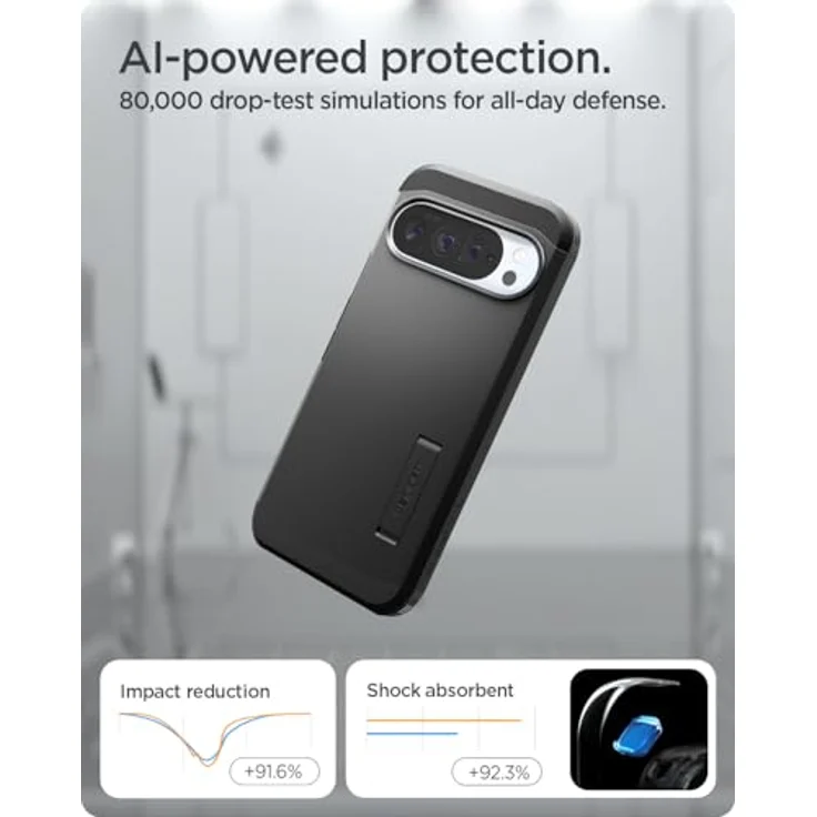 Spigen Tough Armor (AI) MagFit Hülle für Google Pixel 10 Pro XL, Doppellagiger Schutz mit Kickstand, Schwarz – Bild 5
