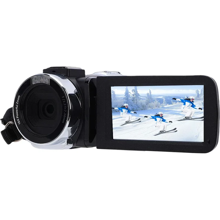 Lixada 4K-Videokamera mit 3,0-Zoll-Klappbildschirm, 48 MP, 18-fachem Digitalzoom und WLAN-Steuerung