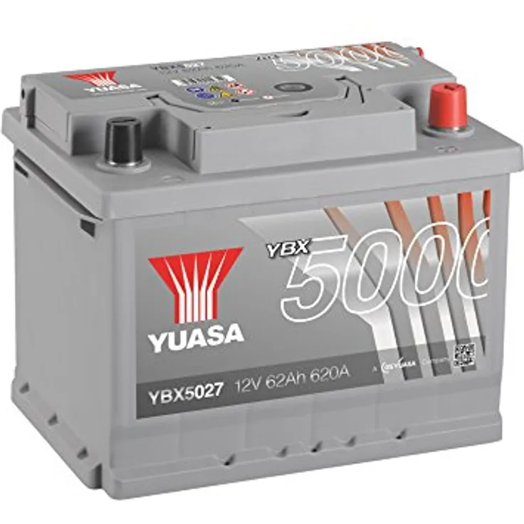 Yuasa SMF YBX5027, Autobatterie 12V 65Ah mit Ladezustandsanzeige und hoher Haltbarkeit