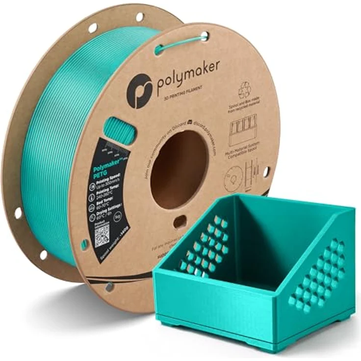 Polymaker PETG 3D-Drucker-Filament, 1,75 mm, 1 kg, hoher Durchfluss bis 300 mm/s, hervorragende Schichthaftung, verwindungsfrei, ideal für Prototypen – Bild 1