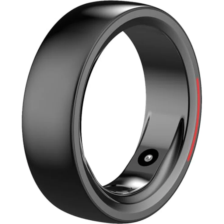 Newgen Medicals Smarter Ring: Fitness- & Schlaftracker-Ring mit Herzfrequenz- & SpO2-Anzeige, Gr. 65 (Fingerringe Herren, Fitness Tracker Ring, Armbanduhren) - Schwarz – Bild 6