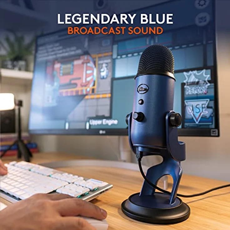 Blue Microphones Yeti USB-Mikrofon für Aufnahme und Streaming auf PC und Mac, verstellbares Stativ, Plug und Play - Mitternachts – Bild 2