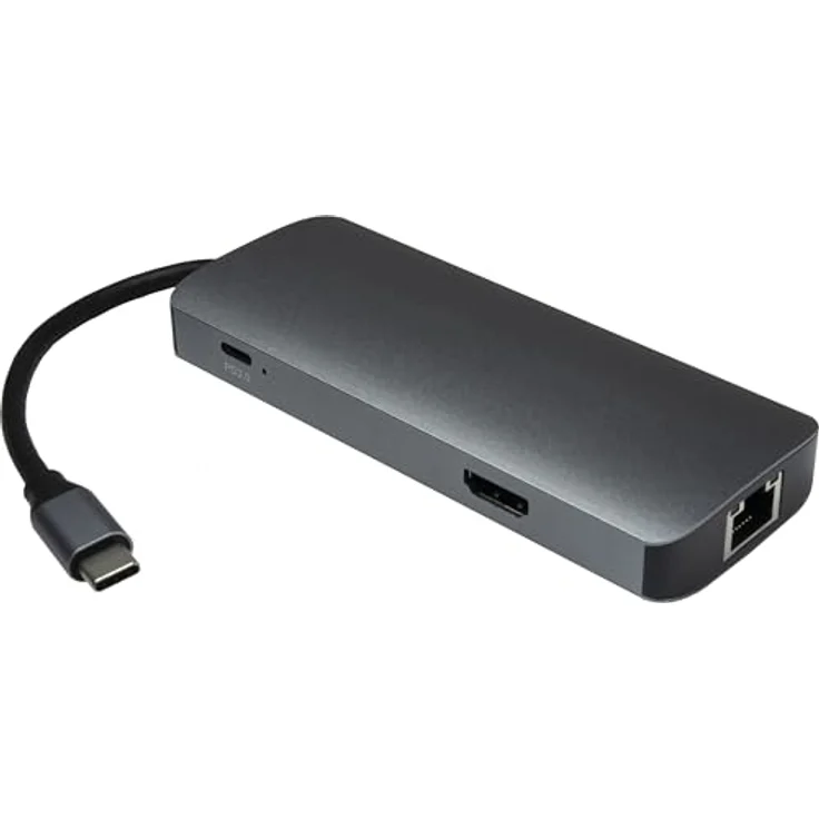 Inter-Tech Adapter Argus H-428, 7-in-1 USB-C Hub mit HDMI 4K, Power Delivery 100W, kompakt – Bild 2