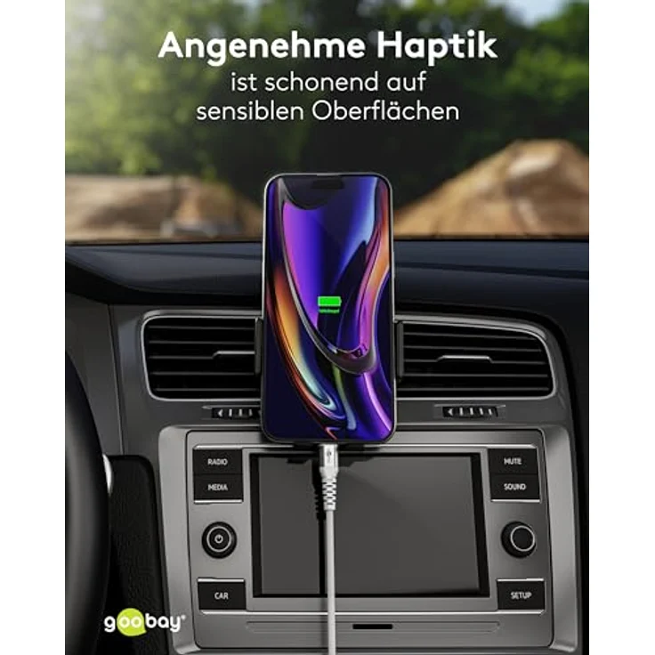 Goobay USB-C™-auf-USB-C™-Textilkabel, 3 m, weiß, mit Metallsteckern und Knickschutz, 60 W Leistung – Bild 9