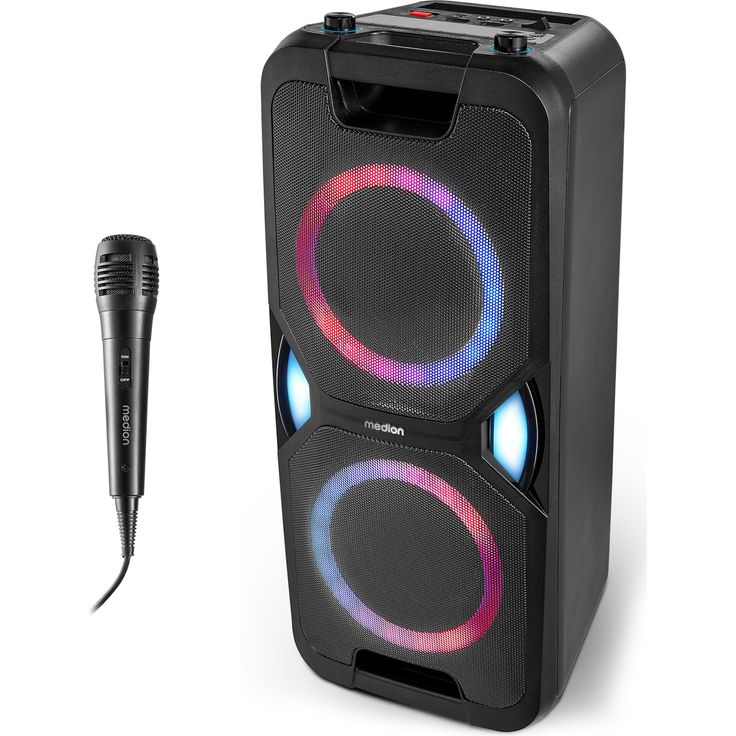 MEDION LIFE® P61468 Partylautsprecher, Bluetooth® 5.0, 44W RMS, X-Bass, Lichteffekte, Mikrofon, PLL-UKW