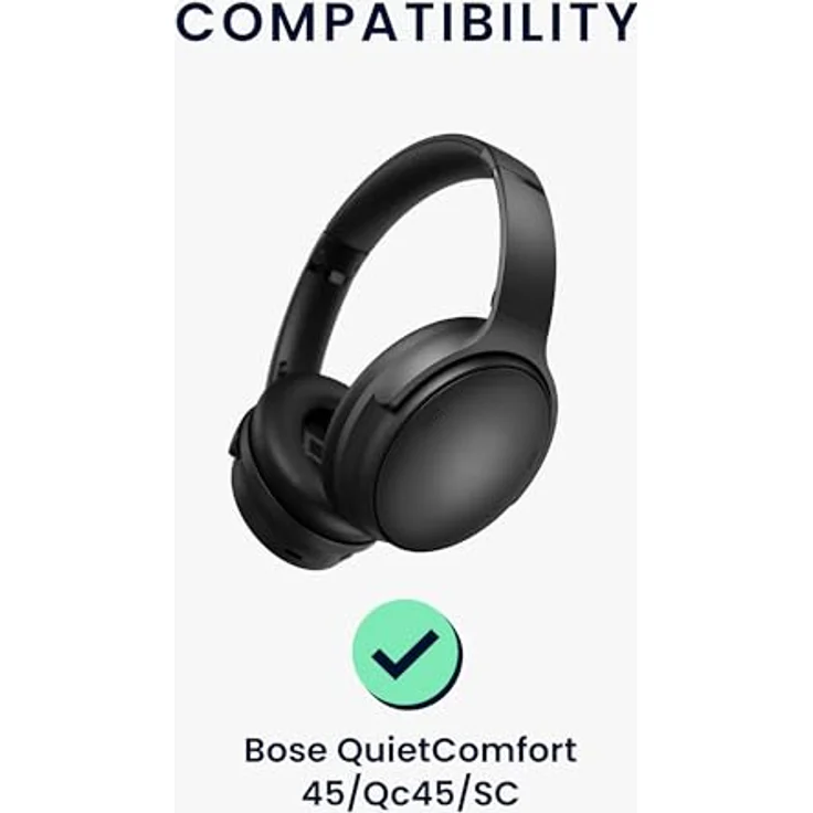 kwmobile Ohrpolster für Bose QuietComfort 45 / QC45 / SC, 2x Kunstleder Ersatzpolster für Over Ear Kopfhörer, hoher Komfort und einfacher Austausch – Bild 2