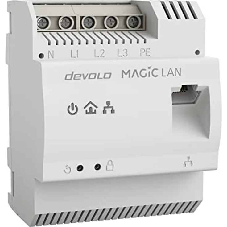 devolo 8550 Powerline Adapter Magic 2 LAN DINrail Hutschienen Adapter -bis 2.400 Mbit/s Internet aus dem Verteilerkasten, professionelles Heimnetzwerk, grau