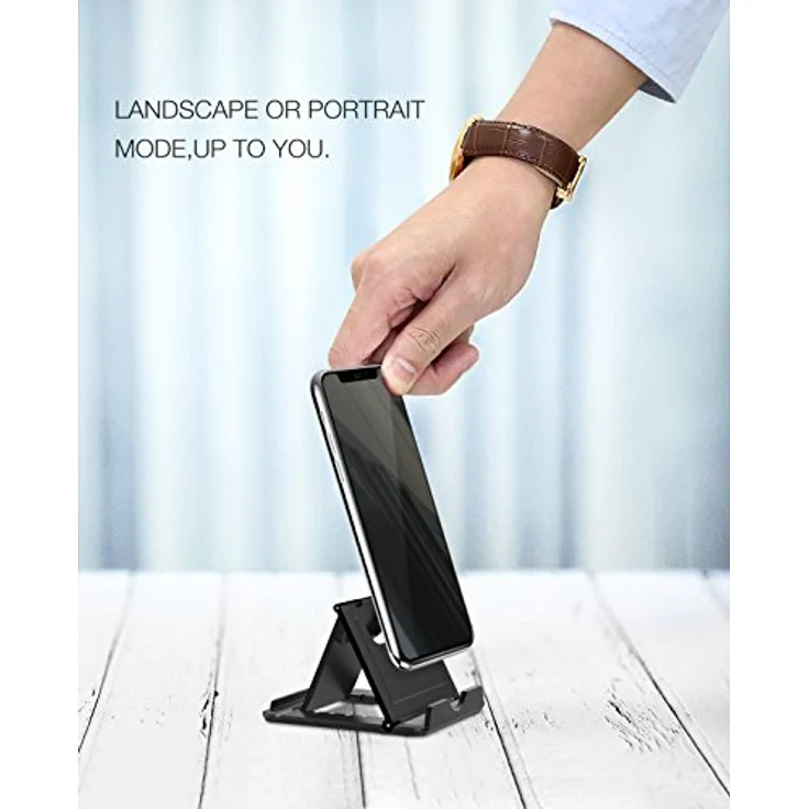 MoKo Mini Portable Handy / Tablet Ständer(2 Pack)- Faltbar Desktop Halterung für 6-8'' Tablet, E-Reader, Handy, iPhone 7 / 7 Plus/ 8/ X, iPad, Galaxy Tab, S7/ S7 Edge, Galaxy Note 8, Schwarz?2 – Bild 7